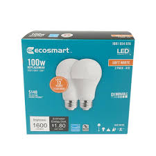 Ecosmart 100w Equivalent Soft White A19 Energy Star And Dimmable Led Light Bulb 2 Pack Led Light Bulb Dimmable Led Lights Dimmable Led