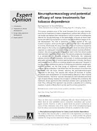 We've got a sticky situation here! Pdf Neuropharmacology And Potential Efficacy Of New Treatments For Tobacco Dependence