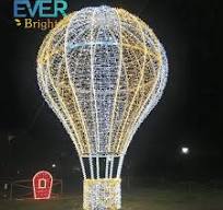 3D Golden Hot Air Balloon Lights - Holiday Decor Solutions