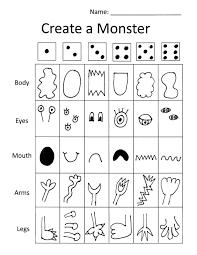 Monster Dice Drawing Game Drawing Games For Kids Drawing Games Art Lessons