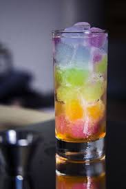Rainbow Ice Cocktail Rainbow Drinks Flavored Ice Cubes Cocktails
