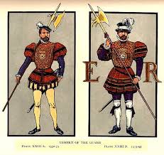 Attire Of Yeomen Of The Guard From 16th Century Royal Costume From Herbert Norris Costume And Fashion Volume Ii Royal Costume Elizabethan Clothing Yeoman