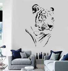 Wall Vinyl Decal Tiger Head Predator Animal Jungle Cool Decor Art Mural 1455dz Vinyl Wall Decals Vinyl Wall Art Decals Animal Print Rooms