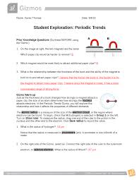 Bookmark file pdf student exploration cell energy cycle gizmo answer. Lab Experiment Student Exploration Periodic Trends Student How To Remove This Or That Questions