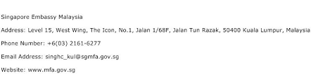 The malaysia embassypages were updated on 7 july 2021 Singapore Embassy Malaysia Address Contact Number Of Singapore Embassy Malaysia
