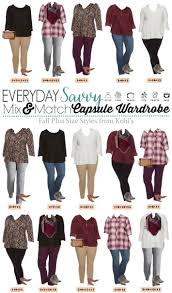 Fall Plus Size Outfits From Kohls Mini Capsule Mix Match Plus Size Outfits Plus Size Capsule Wardrobe Plus Size Fall Outfit