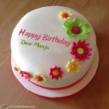 Dear Sister Birthday Cake For Sister With Name Edit Dear Manju Name Card Birthday Cake With Flowers Happy Birthday Cake Pictures Birthday Cake Writing