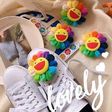 Rainbow Sunflower Plush Pin In 2020 Murakami Flower Rainbow Glue On Nails
