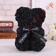 It doesn't even have to be a special occasion highlights: Black Rose Teddy Bear From Artificial Foam Roses Erdeshop