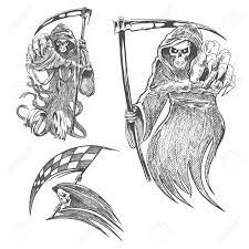 Sabían que al reunirlos tendrían un conjunto de obras profundamente. Muerte Con Guadana Dibujo A Lapiz Icono De Vector De Halloween Caracter Mortal Gotico Bosquejar Para El Tatuaje Decoracion Ilustraciones Vectoriales Clip Art Vectorizado Libre De Derechos Image 61616256