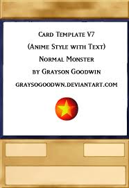 Be implemented into duel links as a card sleeve. Yu Gi Oh Card Template V7 Anime Style With Text By Graysongoodwin On Deviantart