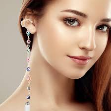 Compatible for Airpods Anti Lost Earring Strap: Earring Holder Evil Eye  Bead Earhooks Earbuds Earphone Holder Connector Anti Lost Earring Chain :  Amazon.in: Electronics