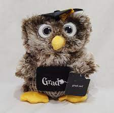 Grad Owl Graduation Plush Stuffed Animal 10 Toy Homerbest Gray White Bird Homerbest Plush Stuffed Animals White Bird Owl