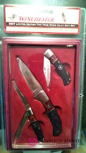 Two piece wooden display box. 2007 Edition Winchester 3 Piece Knife Set Winchester 3pc Knife Set 2007 Limited Edition For Sale Online Ebay