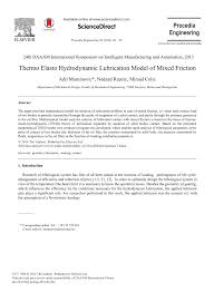 PDF) Thermo Elasto Hydrodynamic Lubrication Model of Mixed Friction