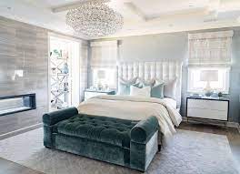 See more ideas about velvet bench, furniture, diy furniture. White Velvet Tufted Bed With Blue Velvet Tufted Bench Transitional Bedroom