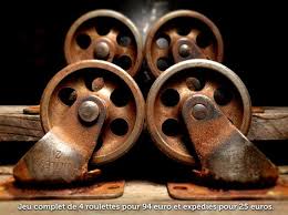 Vintage Industrial Casters Wheels Cast Iron Metal Factory Cart Swivel Furniture Industrial Casters Vintage Casters Vintage Industrial