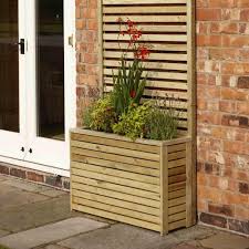 Tall outdoor planters with copper finish. Rowlinson Garden Creations Tall Planter Garden Street