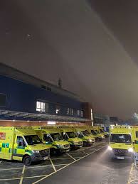 A nurse has shamed covid conspiracy theorists by posting a picture of a string of queuing ambulances and asking them who do you think these are for? Ambulances Queuing At Medway Hospital As Coronavirus Cases Surge
