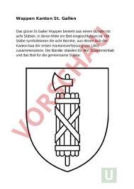 Wenn personen aus dem gehobenen bereich, wie beispielsweise richter, in der ffentlichkeit auftraten. Arbeitsblatt Wappen Kanton St Gallen Geographie Schweiz