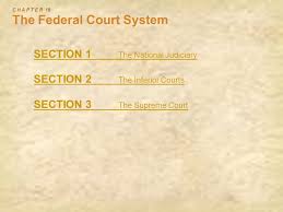 Jurisdiction brought to a court from a lower court. C H A P T E R 18 The Federal Court System Ppt Download