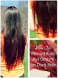 Be careful, don't take it longer. How To Kool Aid Ombre On Dark Hair Dark Ombre Hair Kool Aid Hair Kool Aid Hair Dye