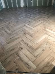 My Kitchen Floor Herringbone Pattern With Home Depot Vogue Fog Ceramic Tile Love It Cool House Designs Staining Deck Flooring