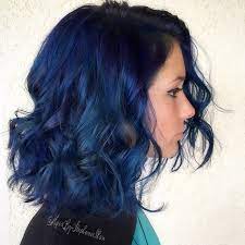 20 Dark Blue Hairstyles That Will Brighten Up Your Look Navy Blue Hair Blue Hair Midnight Blue Hair