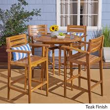 New items on sale daily · shop exclusive offers · get sale alerts Stamford Outdoor Rustic 5 Piece Acacia Wood Bar Set By Christopher Knight Home Overstock 23007960