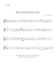 Select a christmas carol below for a version written specifically for the violin. Free Printable Sheet Music This Land Is Your Land Free Easy Violin Sheet Music