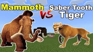 Saber tooth tiger ice age mammoth. Mammoth Vs Saber Tooth Tiger Minecraft Pe Youtube