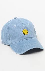 Stay Cute While Blocking Out The Sun In The Smiley Denim Dad Hat By Body Rags This Cap Features A Denim Construction Smiley Face Embroid Dad Hats Hats Smiley