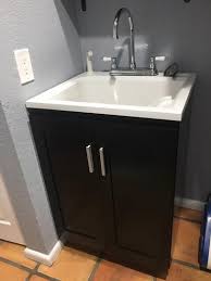 laundry vanity in espresso and abs sink