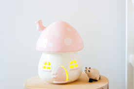 Kid S Toadstool Night Light In Pink White Night Light Kids Childrens Night Light Girl Nightlight