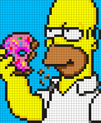 Homer Simpson By Tashar H On Kandi Patterns Pixel Art Pixel Art Grid Anime Pixel Art