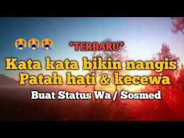 Sejujurnya saya tidak punya banyak kata untuk diucapkan saat ini., lanjutnya. Kecewa Kata Kata Story Wa Sedih