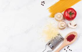 Tons of awesome kitchen wallpapers to download for free. Minimalist Style Flat Lay Pasta Recipe Ingredient On White Background Stock Photo Picture And Royalty Free Image Image 147279847