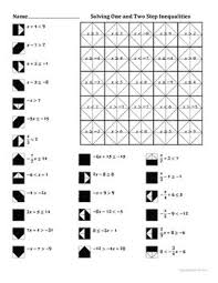 Solving One And Two Step Inequalities Color Worksheet Color Worksheets Solving Multi Step Equations Inequality