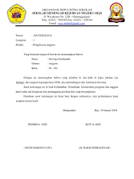 Wassalam, pasauran, 2015 kepala sekolah. Surat Pengeluaran Anggota