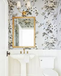 Luxe interiors + designs has a huge library of the latest trends in luxurious home designs from across the united states. Powder Room With Pretty Floral Wallpaper Powder Room Wallpaper Bathroom Decor Bathroom Wallpaper