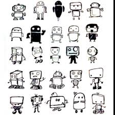Black And White Robot Drawing Cute Robot Sketches Graffiti Cartoons Robots Drawing Cute Doodles