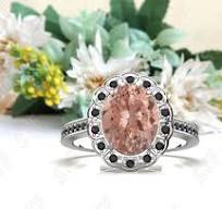 Vintage Oval 10x8mm Peach Morganite Engagement Ring 925 Sterling Silver  Ring Promise Silver Ring Bridal Stacking Silver Ring Gift For Women