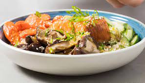 Test cook becky hays makes julia the perfect roasted whole side of salmon.get the recipe for roasted whole side of salmon: Brown Rice Bowl With Vegetables And Salmon The Splendid Table