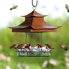 Black garden dining set with parasol hummingbird feeders. Parasol Bw4shcl Bouquet Basketweave Shelter Hummingbird Feeder Clear Mixed Bouquets Home Urbytus Com