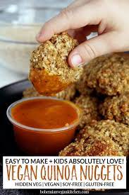 Easy To Make Quinoa Vegan Nuggets That Kids Absolutely Love Vegan Snacks Quinoa Healthy Vegan Chicken Nuggets