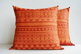 Select from premium silk pillow of the highest quality. Set Of 2 Block Printed Rust Burnt Orange Silk Pillow Etsy Silk Pillow Cover Rust Throw Pillows Block Printed Pillows