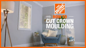 Unique wood rosette & plinth blocks, baseboard corners, pediments and crossheads. How To Cut Crown Moulding Wall Ideas Projects The Home Depot Youtube
