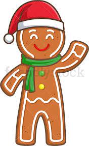 Gingerbread Man With Christmas Hat Cartoon Clipart Vector Friendlystock Christmas Hat Cartoon Clip Art Christmas Gingerbread Men