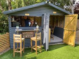 The new castle 16x12 wood shed kit from best barns is the perfect new storage building with extra wide door and 7' 3 of headroom! Photos Couple Turn Garden Shed Into Authentic Pub In 3 Days For 600