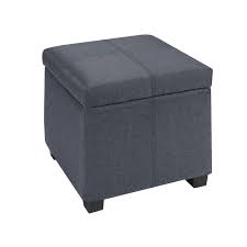 Whether you've been dreaming of specific material or color ottomans or you're just on the lookout for a stylish steal, joss & main has a range of ottomans that fit your current filtered. K Living Square Storage Ottoman In Blue Grey Linen Best Buy Canada